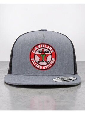 Texaco Gas Station YP Classics 6006 Flat Bill Trucker Mesh Back Snapback grey/bl